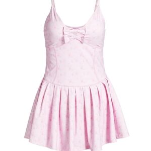 LoveShackFancy Hubert Active Floral Bow Mini Dress in Ibiza Sunset XL NWT